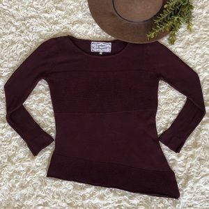 Pink Martini Maroon Asymmetrical Sweater
